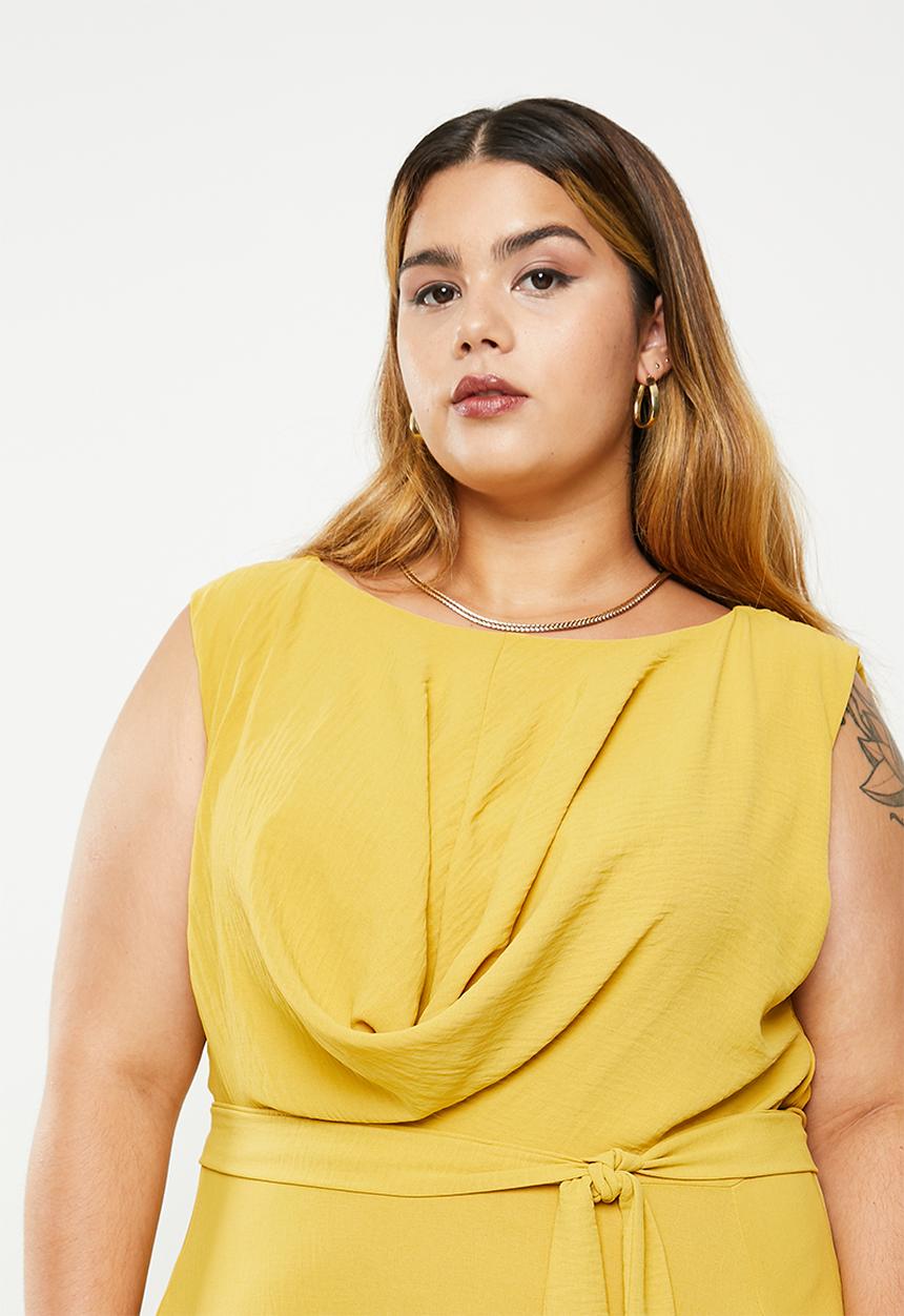 AMANDA LAIRD CHERRY - Plus stamford dress - mustard