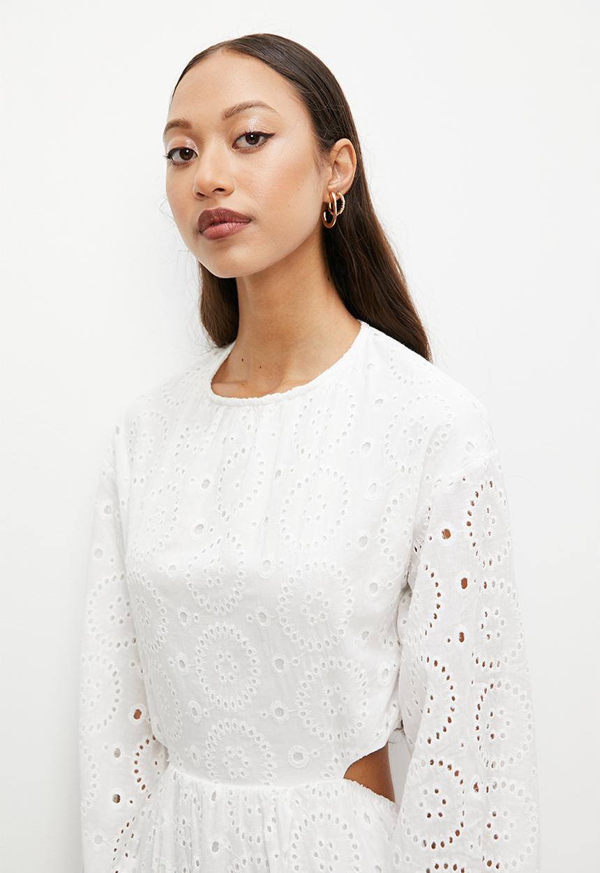 Superbalist - Anglaise open back dress - white