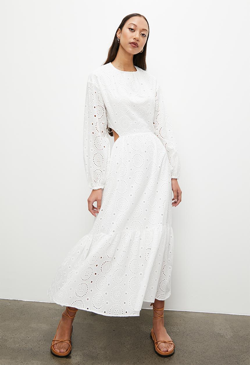 Superbalist - Anglaise open back dress - white