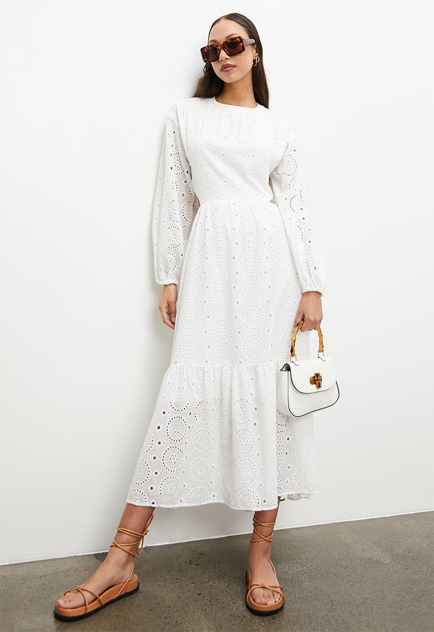 Superbalist - Anglaise open back dress - white