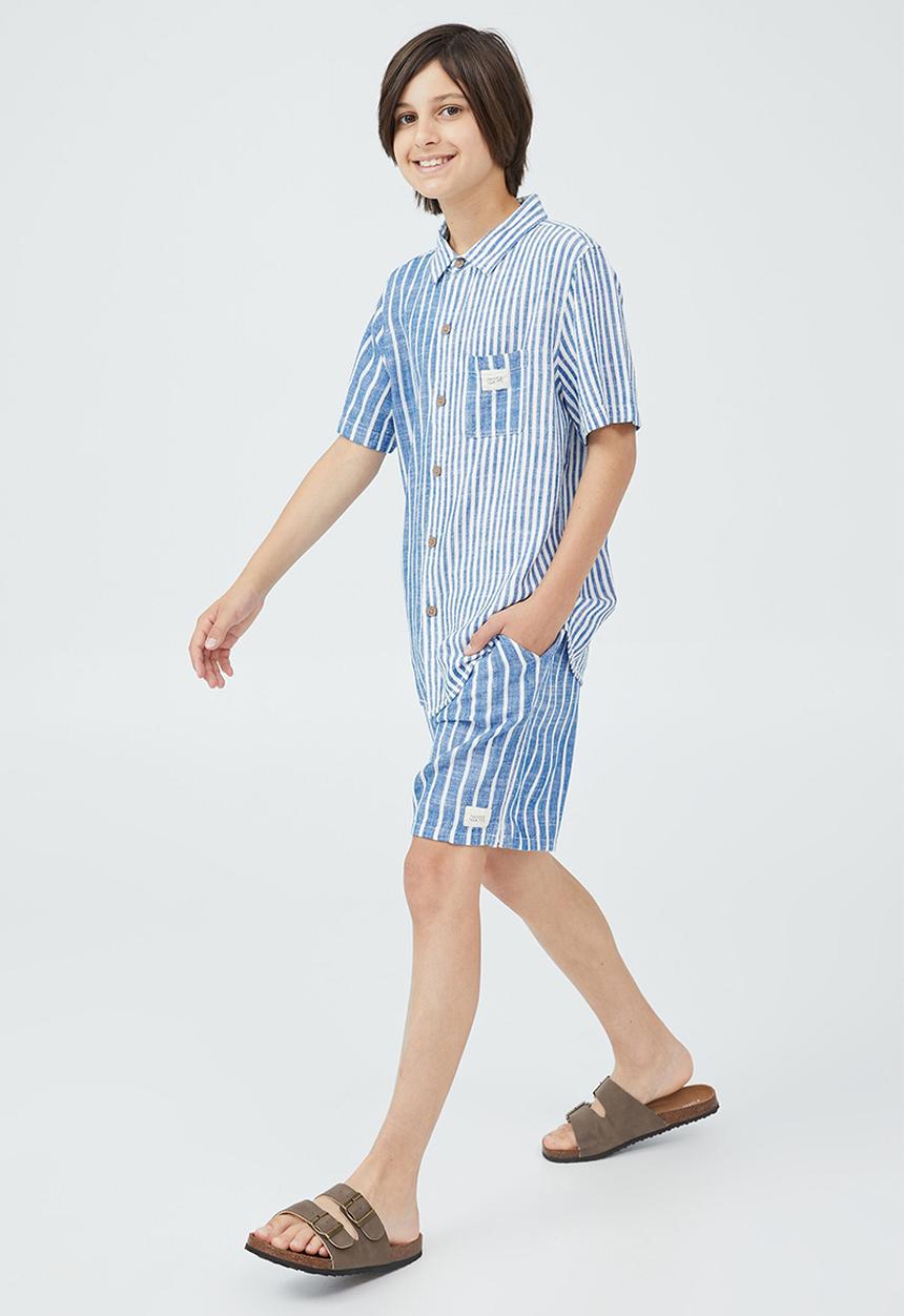 Cotton On - St tropez short - blue punch/vanilla stripe
