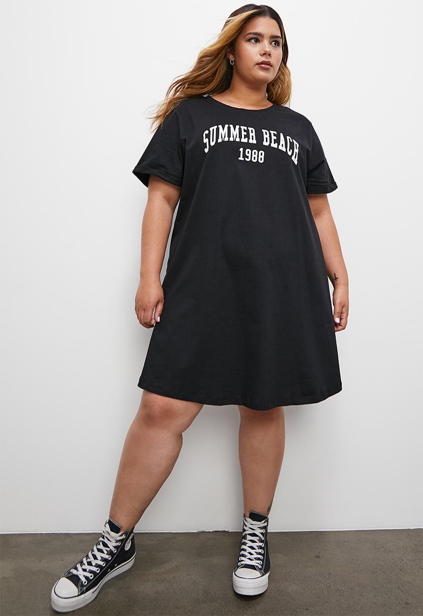 Blake - Graphic mini T-shirt dress - black