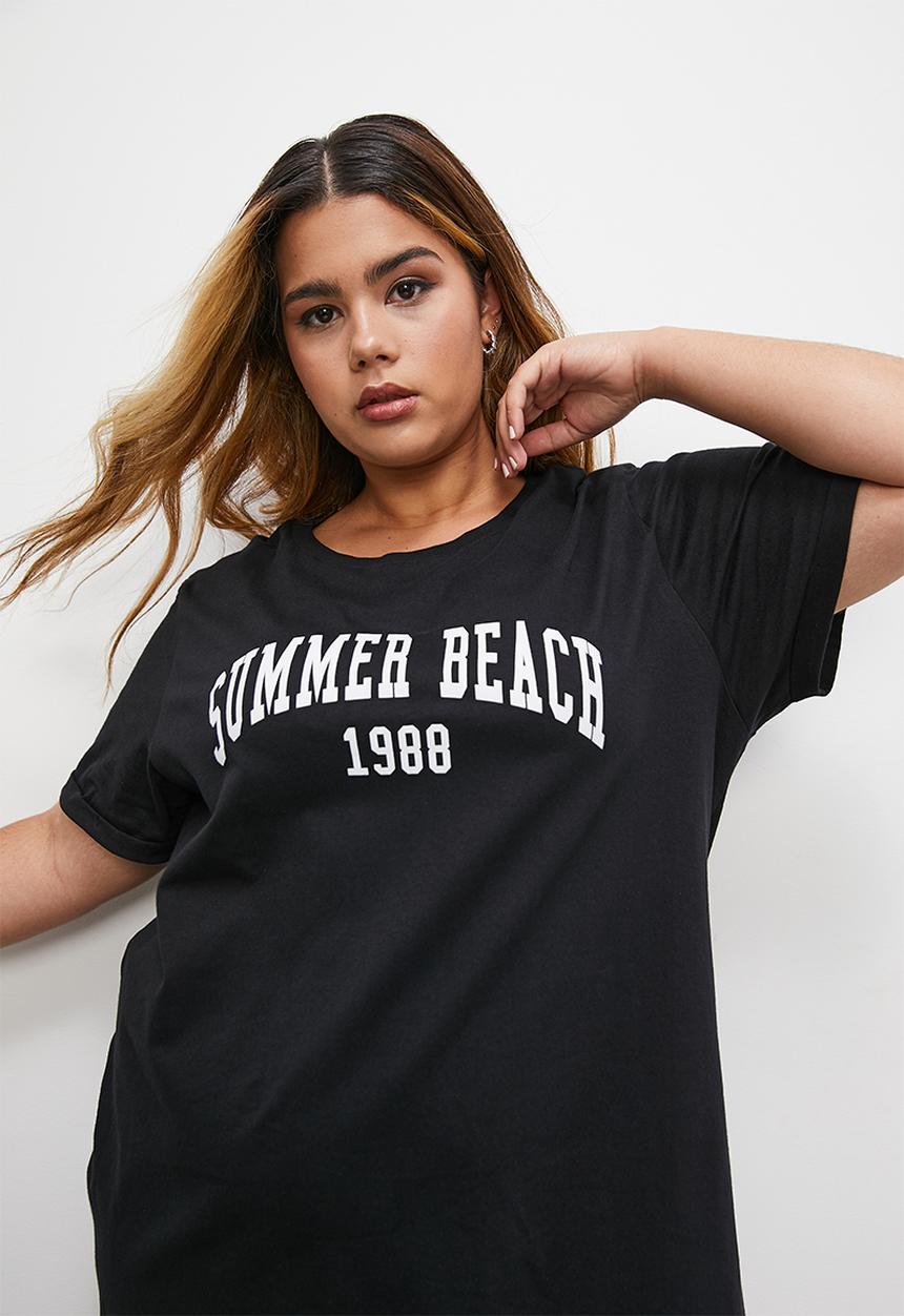 Blake - Graphic mini T-shirt dress - black