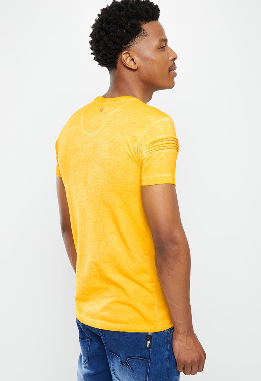 SOVIET - M branson short sleeve  tee - canary yellow