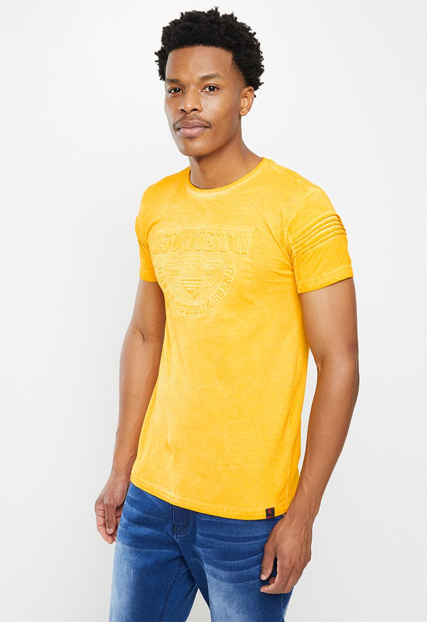 SOVIET - M branson short sleeve  tee - canary yellow