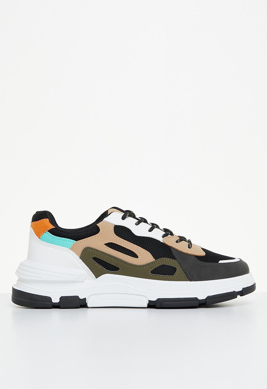 Tom Tom - Ron sneaker - black & taupe multi