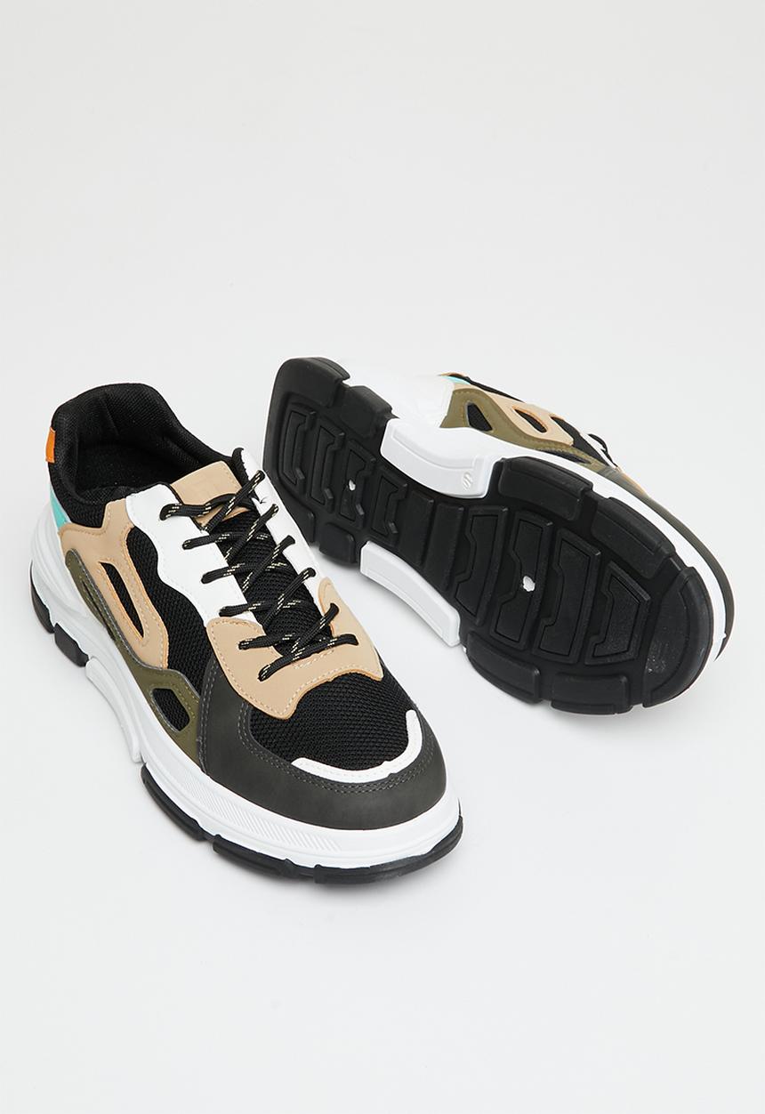 Tom Tom - Ron sneaker - black & taupe multi