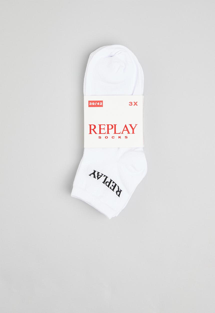 Replay - Replay low cut 3 pack socks - white
