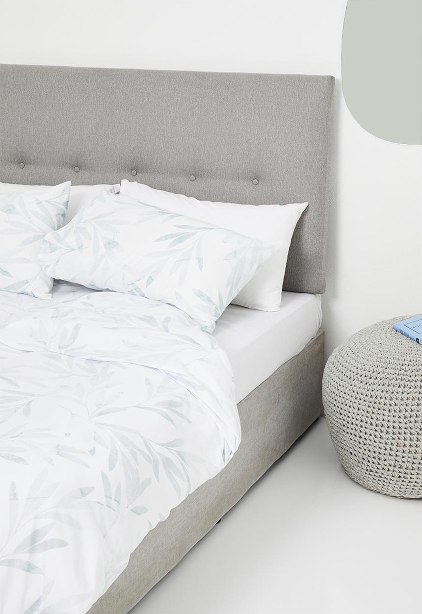 Sixth Floor - Foliage printed microfibre duvet cover set - blue & grey