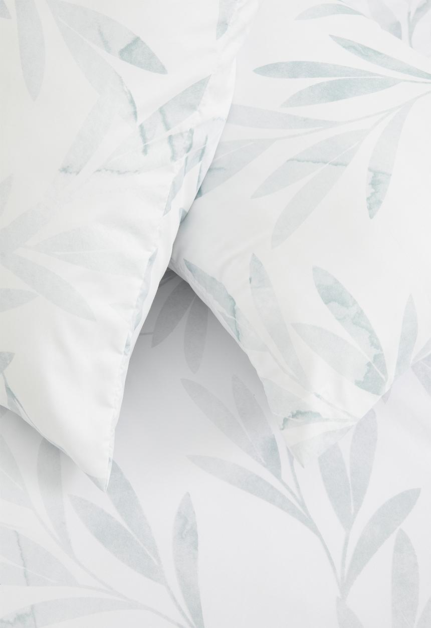 Sixth Floor - Foliage printed microfibre duvet cover set - blue & grey