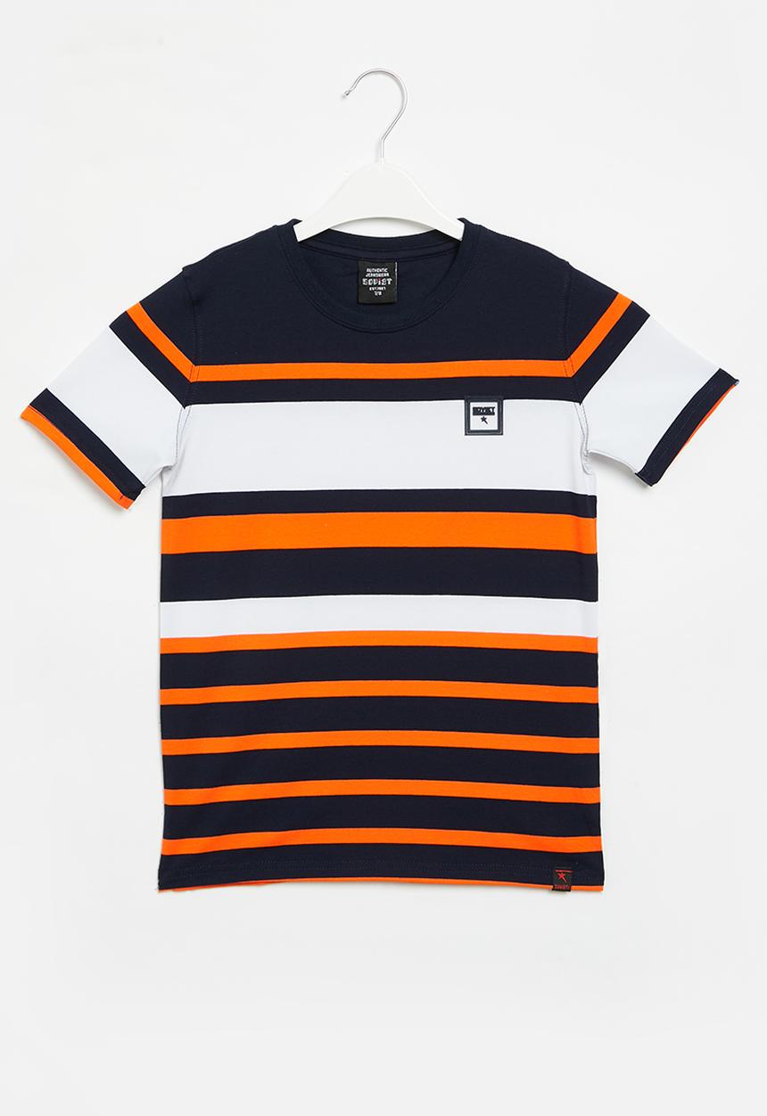 SOVIET - B kyro crew neck yarn dye stripe tee - navy