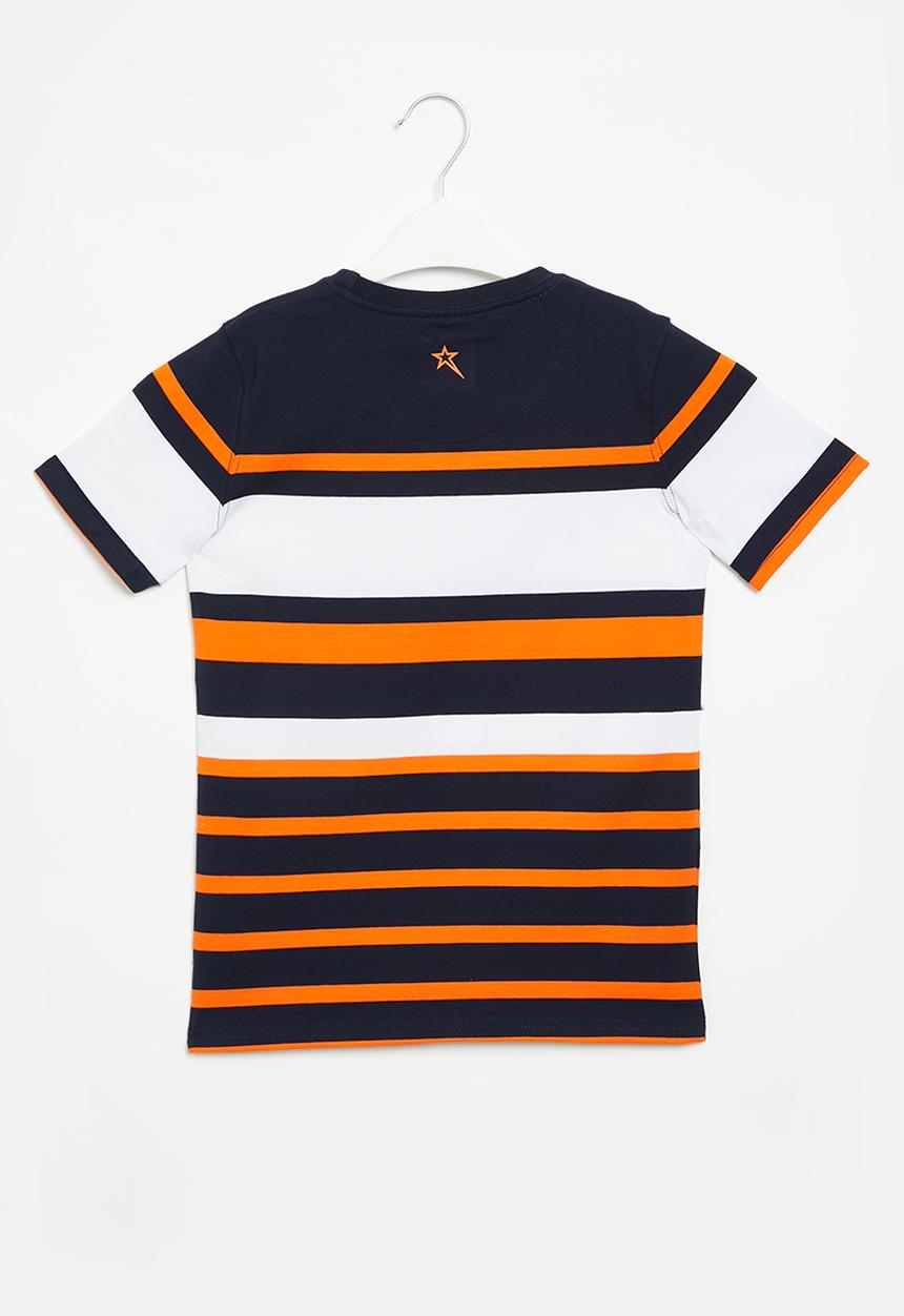 SOVIET - B kyro crew neck yarn dye stripe tee - navy