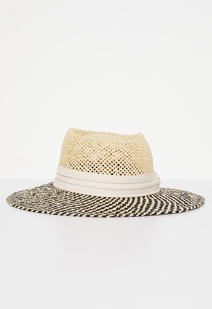 edit - Martina straw hat - neutral & black