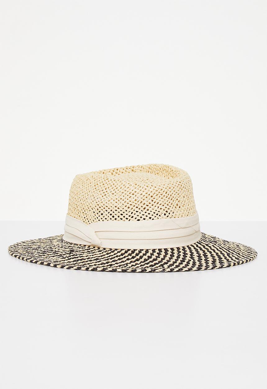 edit - Martina straw hat - neutral & black