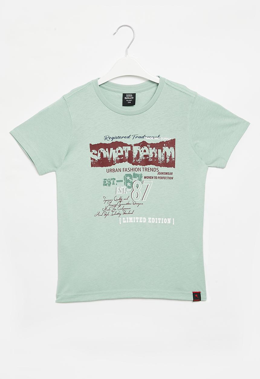 SOVIET - B azlan boys short sleeve logo tee - biscay blue