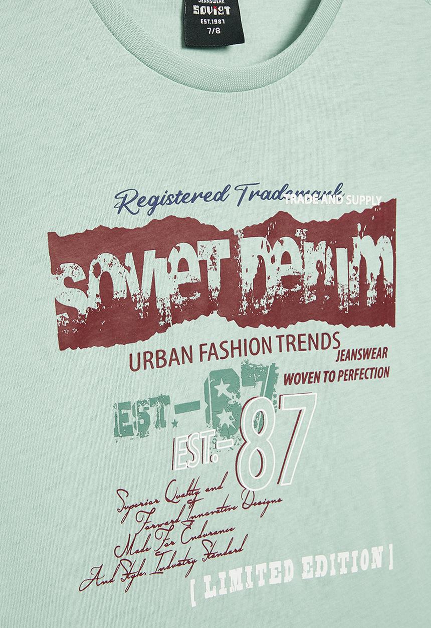 SOVIET - B azlan boys short sleeve logo tee - biscay blue