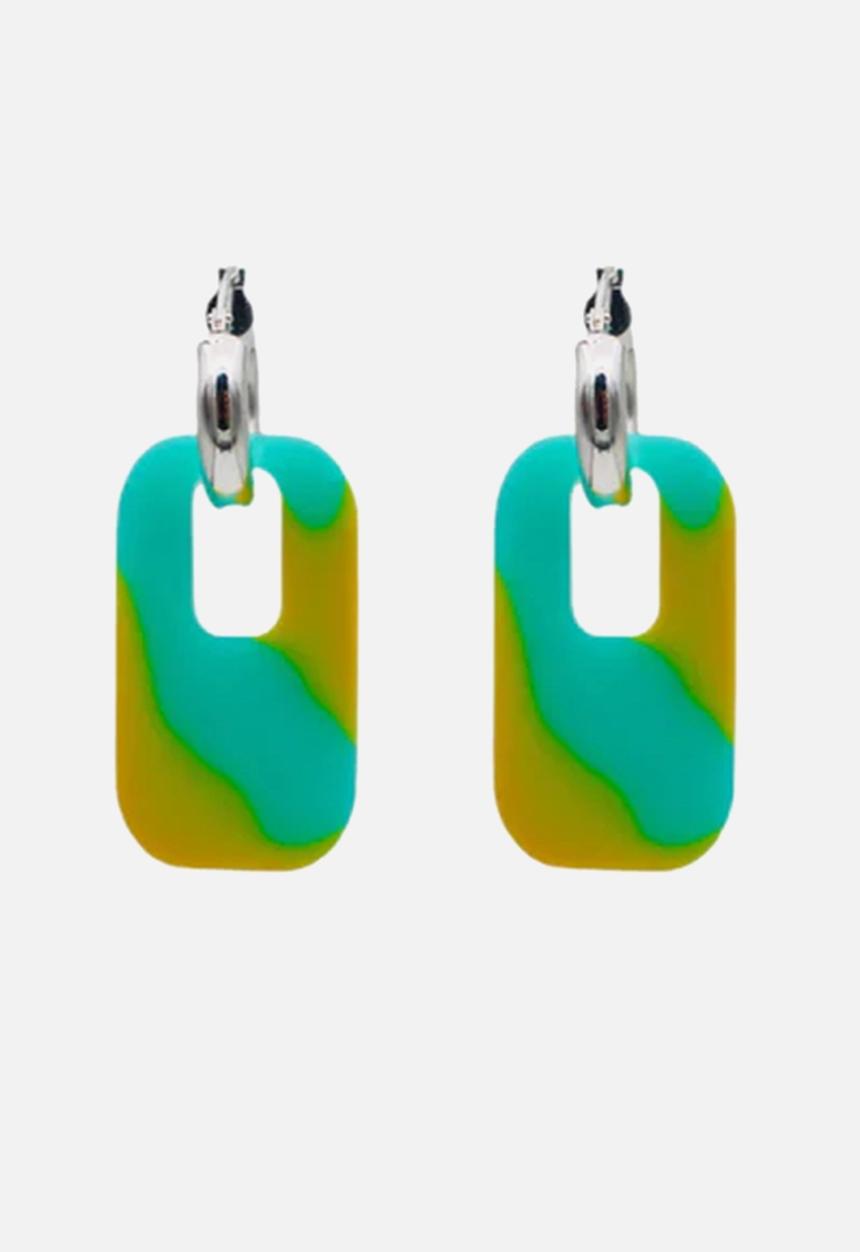 Pina Jewels - Resin tags - blue & yellow