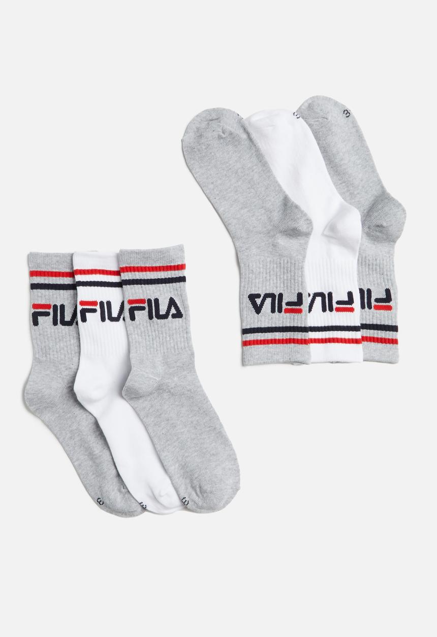 FILA - Stallone 3/4 sock ladies 3-pack - grey melange & white
