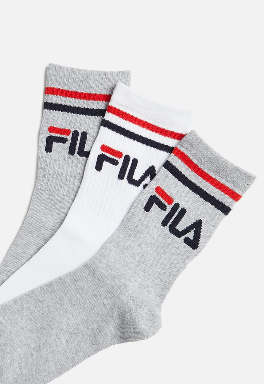 FILA - Stallone 3/4 sock ladies 3-pack - grey melange & white