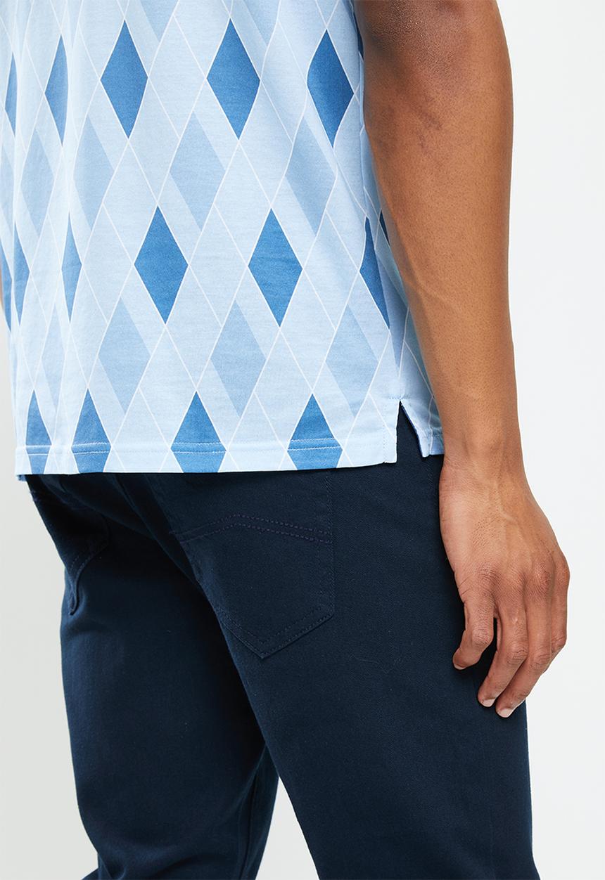 Pringle of Scotland - Mercerised short sleeve golfer - blue