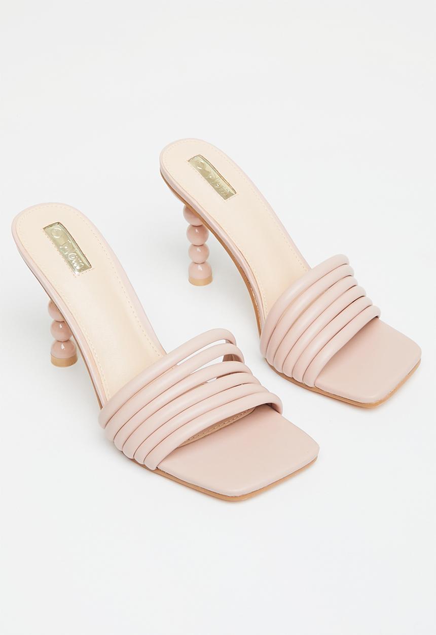 Plum - Vicky square toe mule heel - neutral