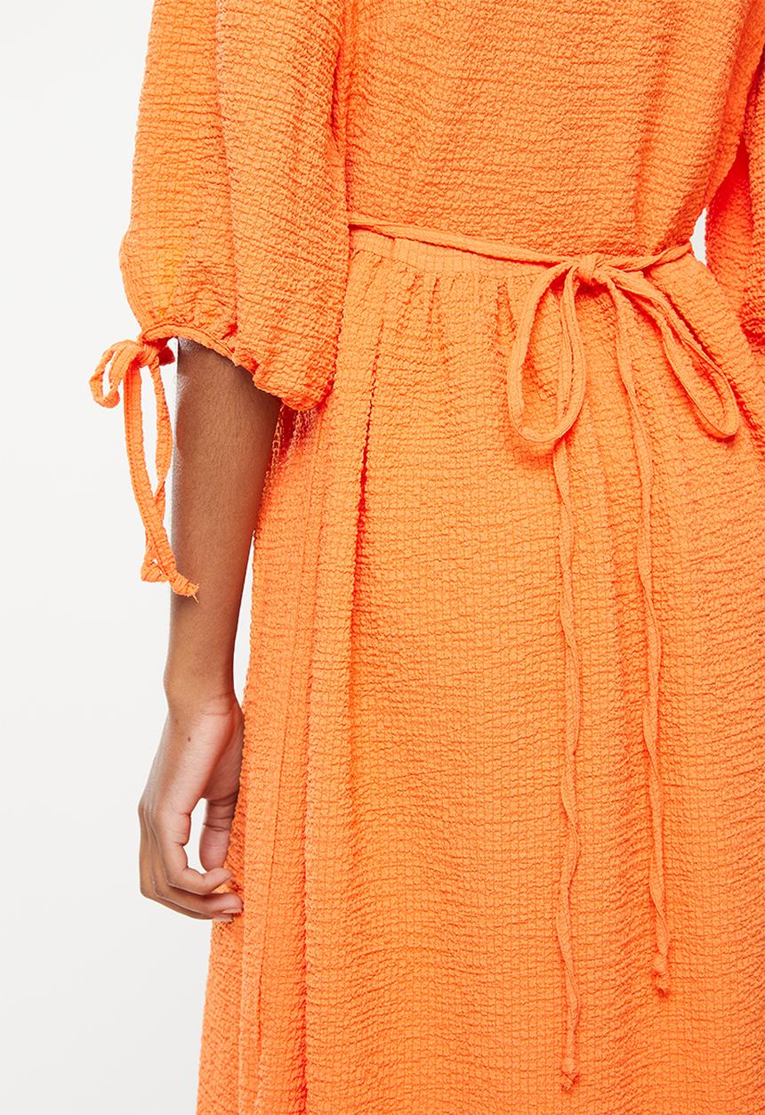 Me&B - Wrap back detail sack dress - orange