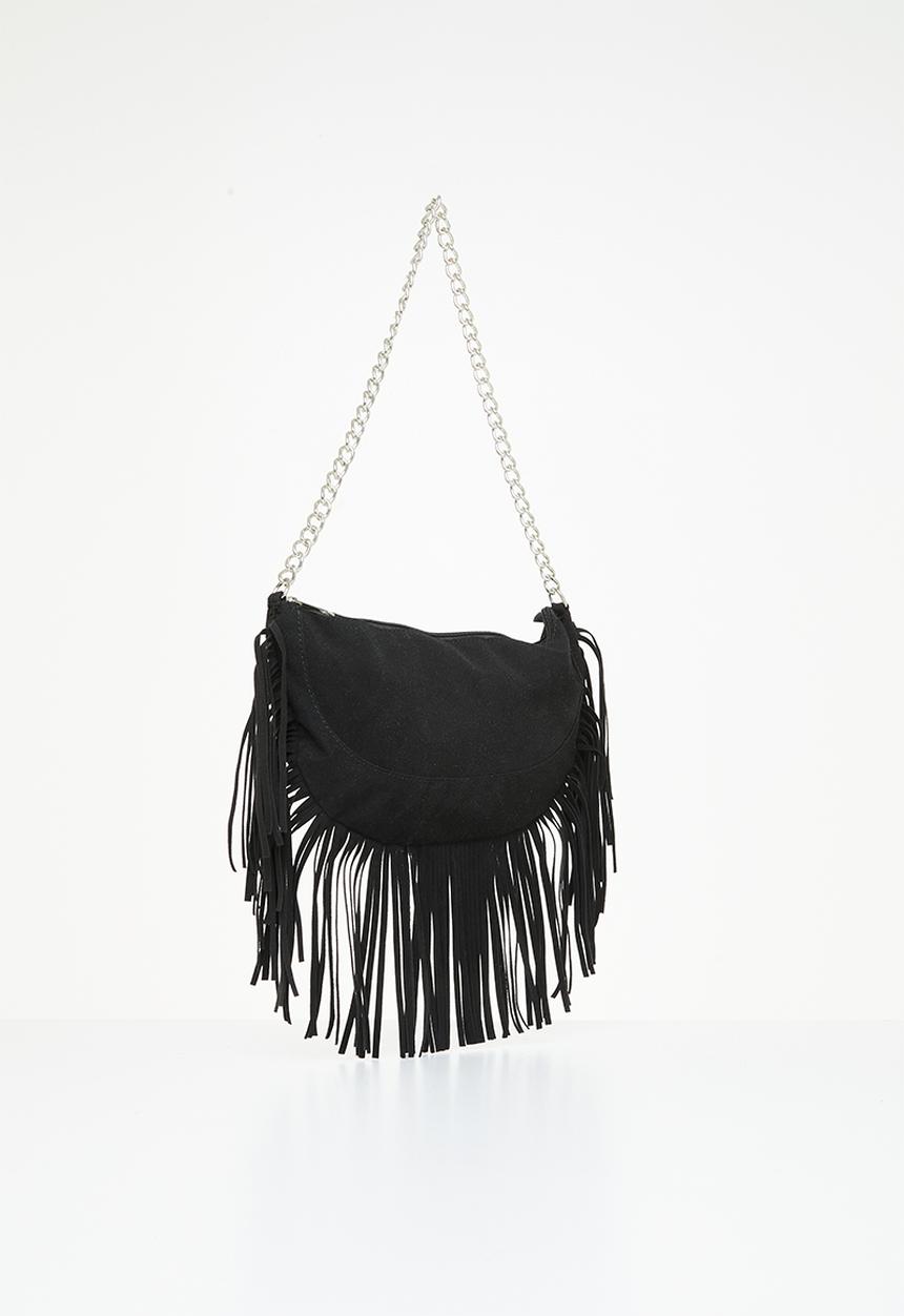 Superbalist - Liz fringe shoulder bag - black