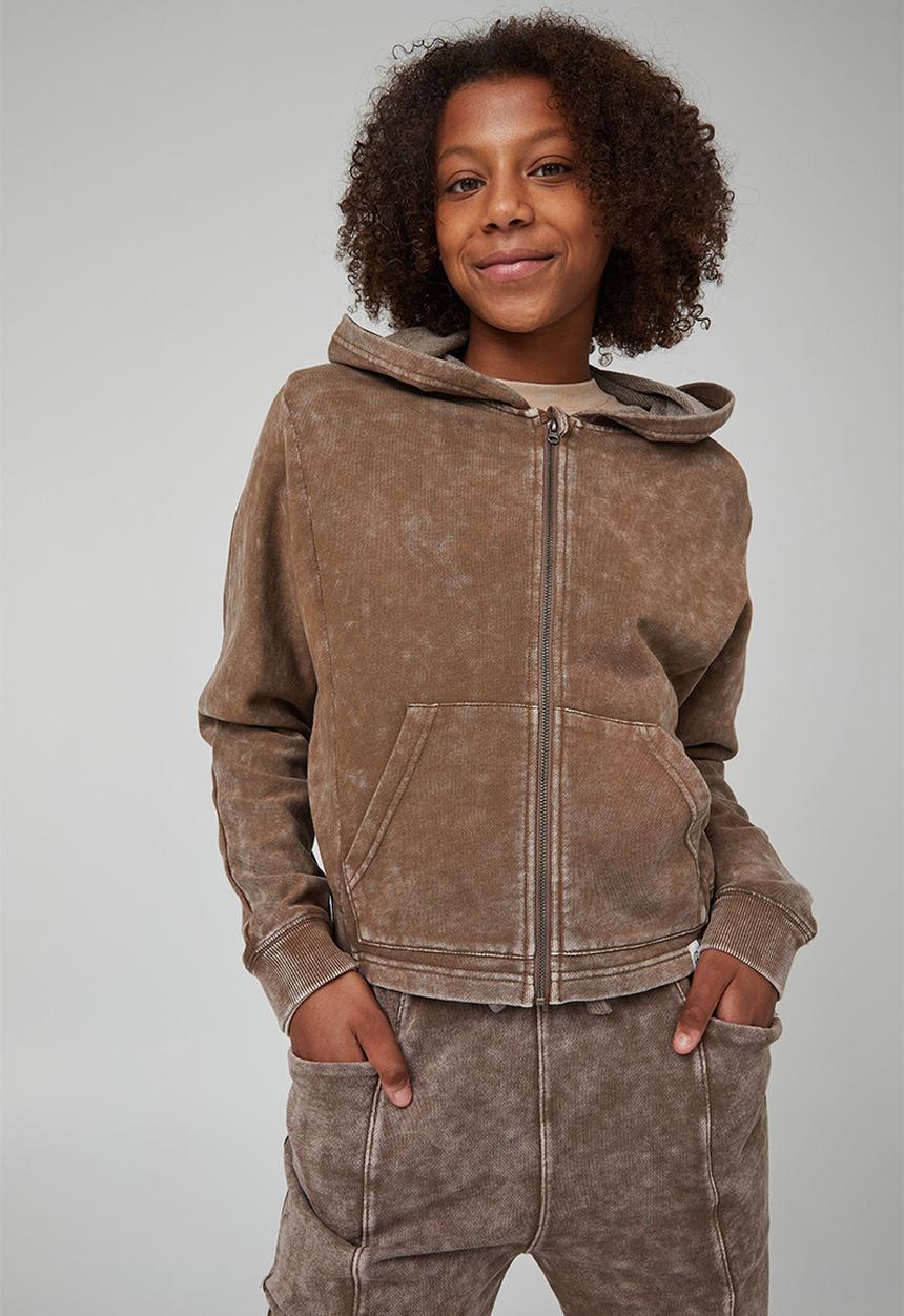 Cotton On - Jaye zip thru hoodie - hot choccy