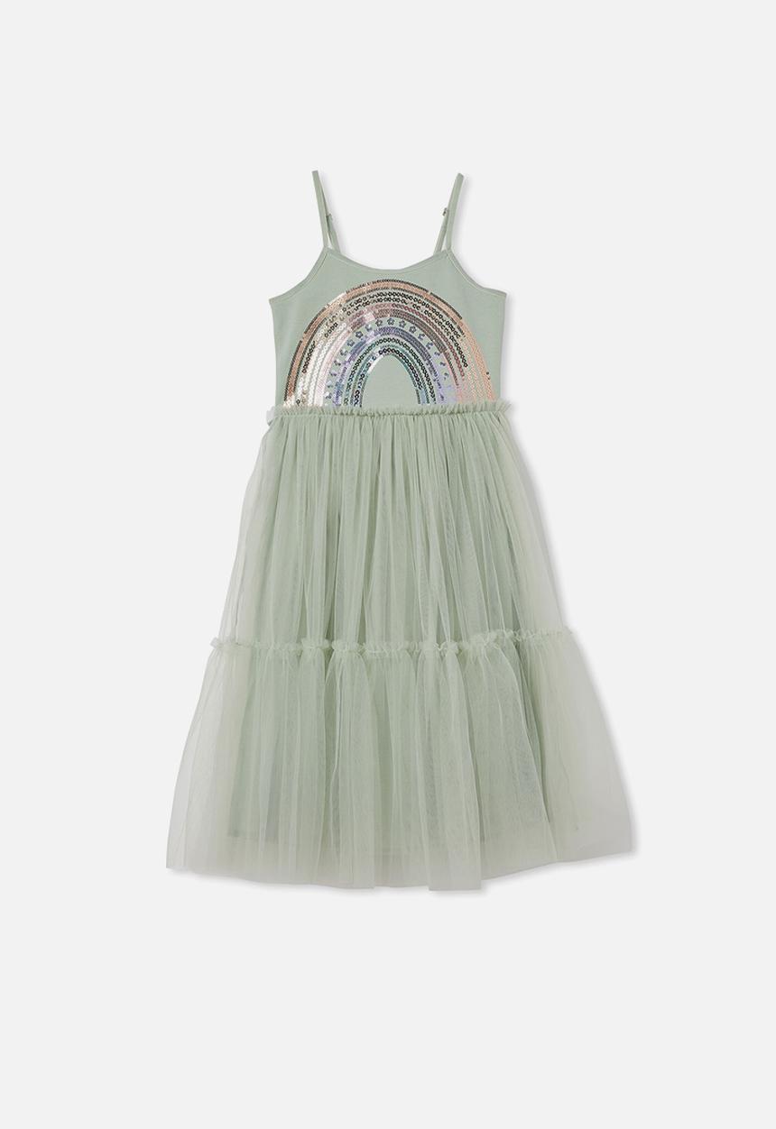 Cotton On - Iris dress up dress - stone green/rainbow