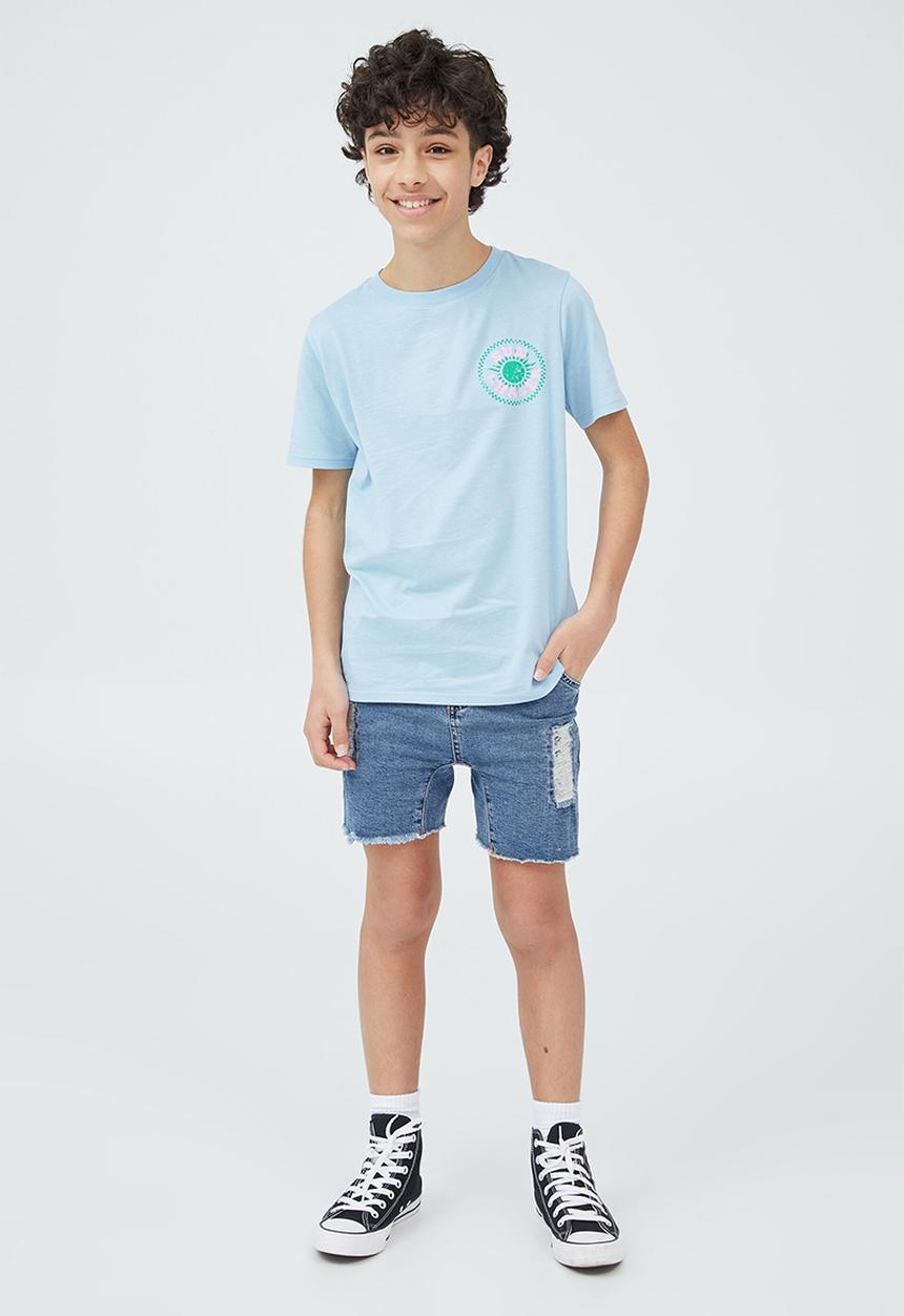 Cotton On - Maxy skater short sleeve tee-sky haze / sun chaser