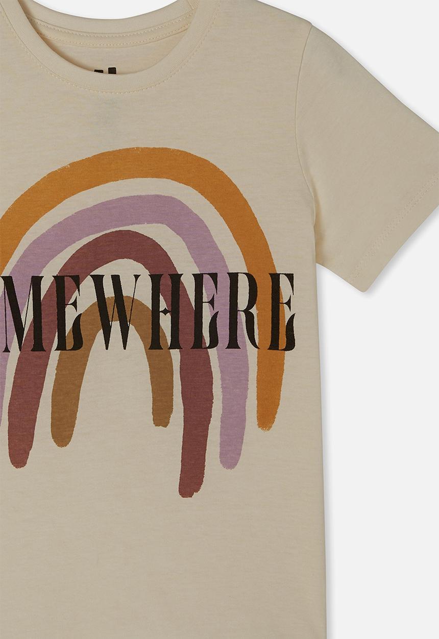 Cotton On - Penelope short sleeve tee-dark vanilla/somewhere rainbow