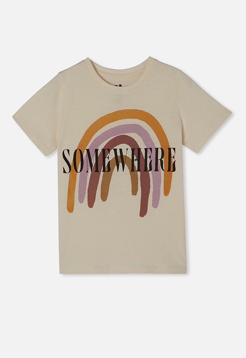 Cotton On - Penelope short sleeve tee-dark vanilla/somewhere rainbow