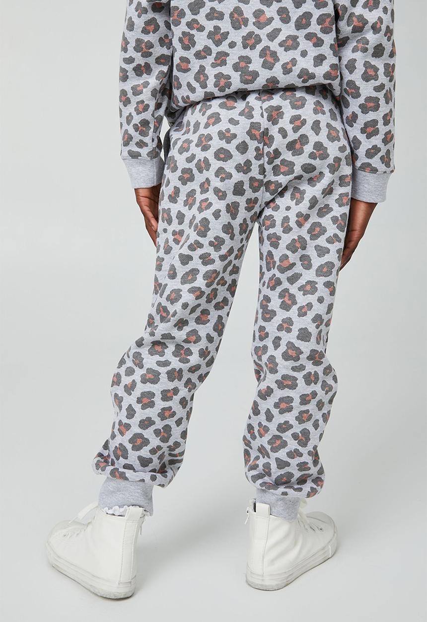 Cotton On - Marlo trackpant - grey marle/dixie leopard
