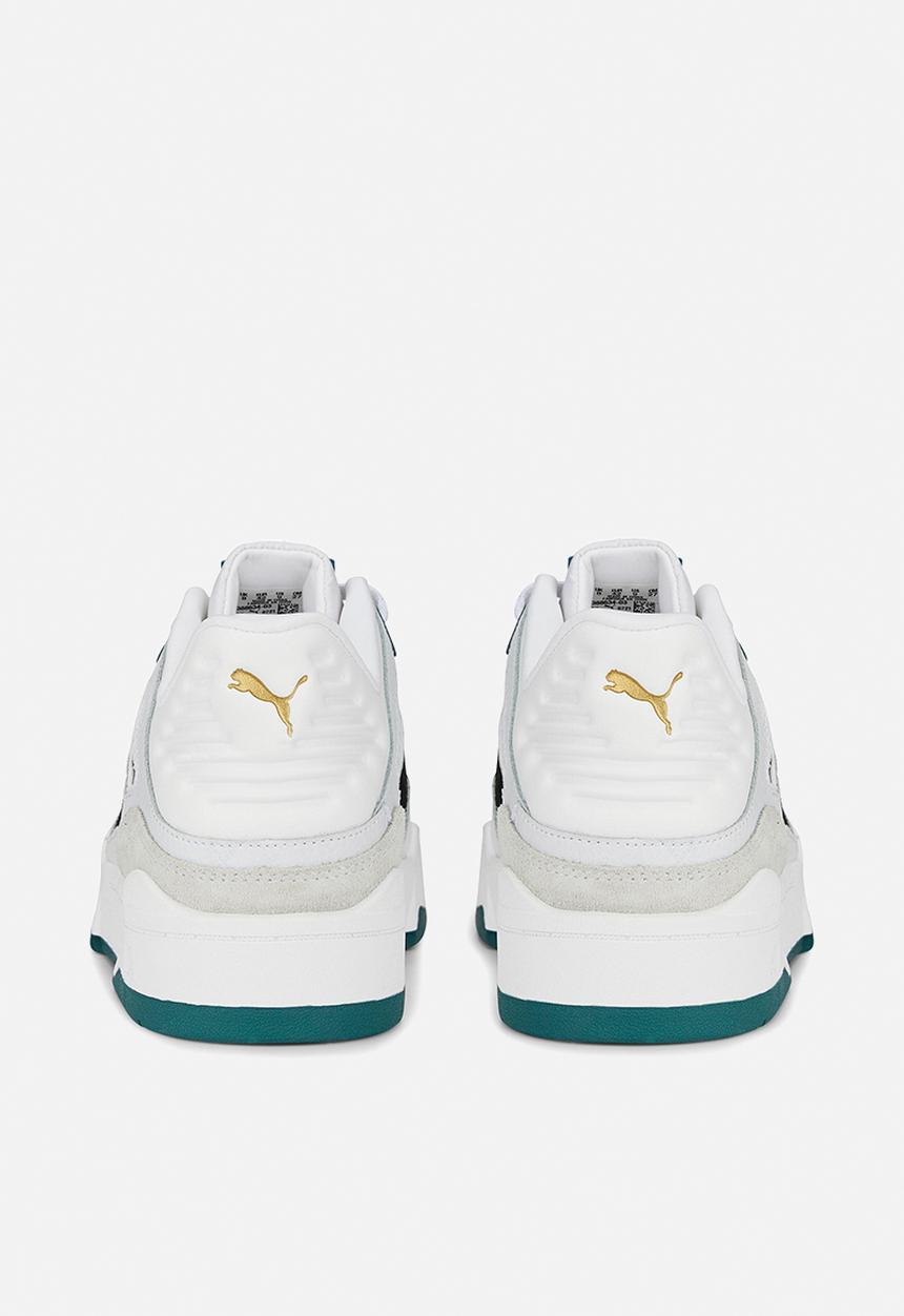 PUMA - Slipstream suede - puma white-puma black-varsity green 