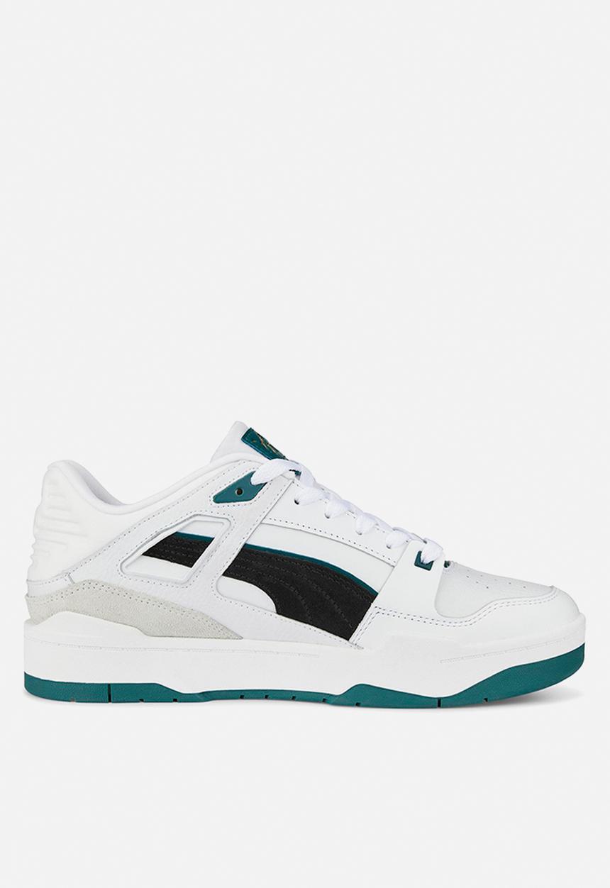 PUMA - Slipstream suede - puma white-puma black-varsity green 