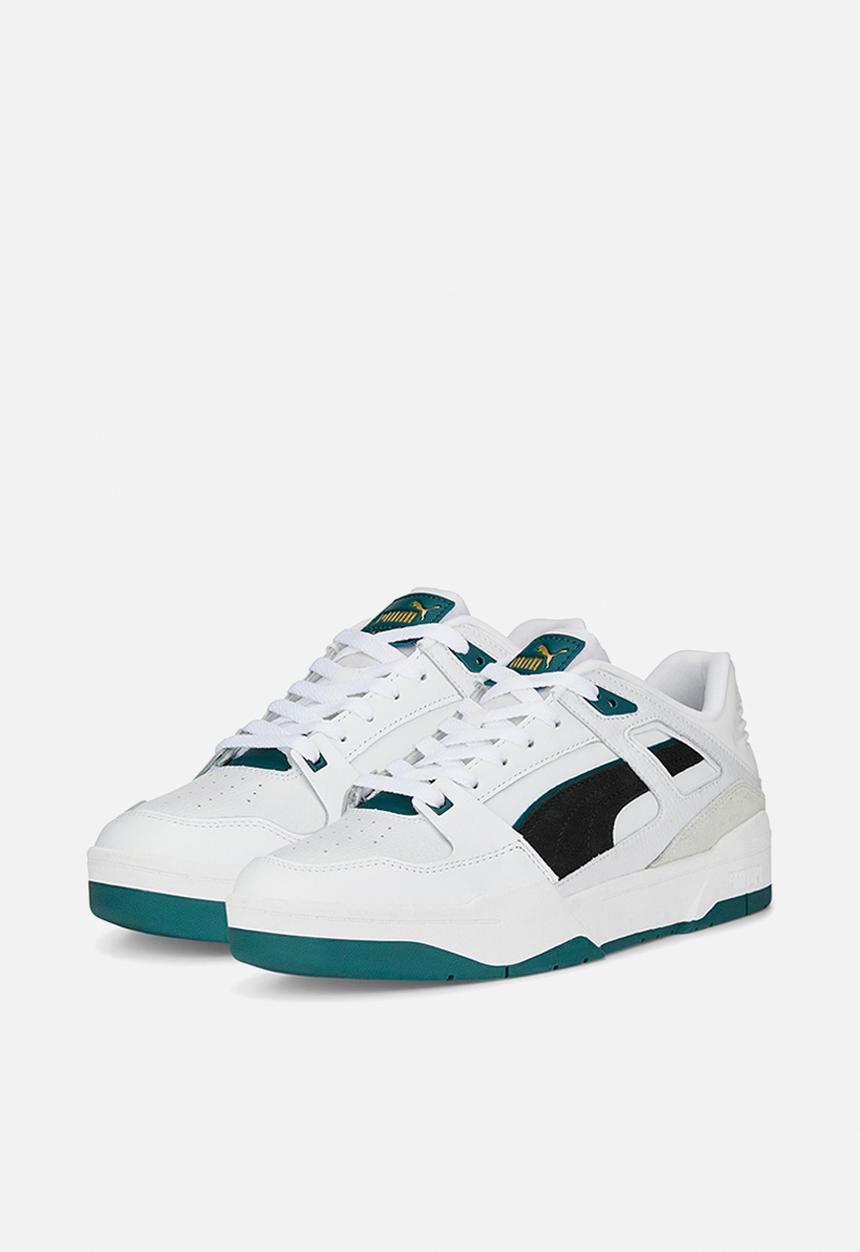 PUMA - Slipstream suede - puma white-puma black-varsity green 