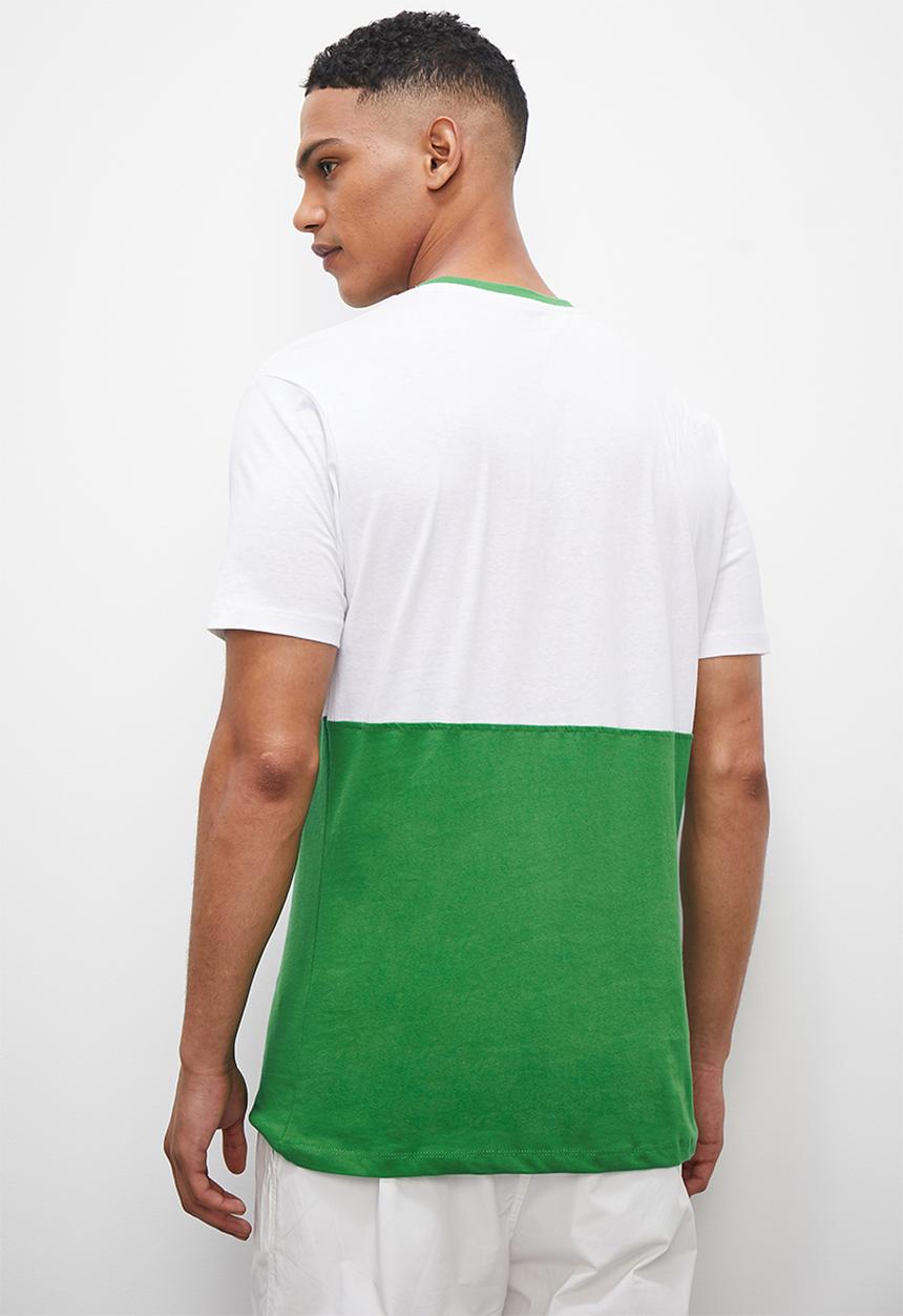 Superbalist - Colour block regular crew neck tee - white & green