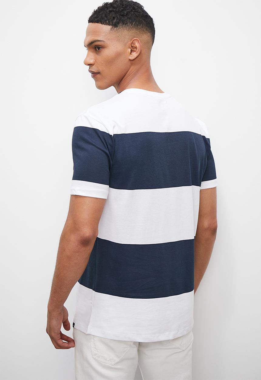 Superbalist - Wide stripe crew tee - navy & white