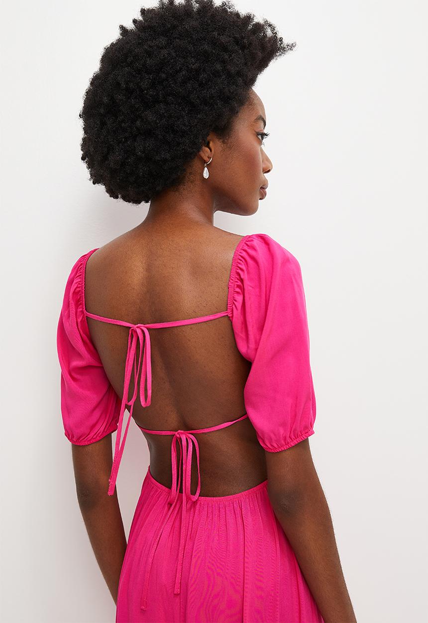 MILLA - Open back detail midi dress - pink
