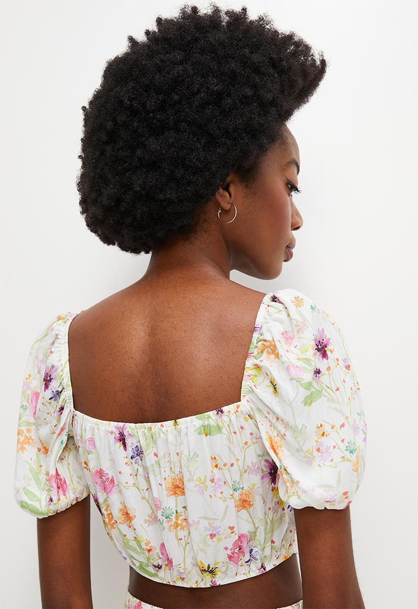 MILLA - Co-ord corset detail blouse - springy floral