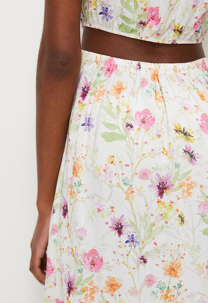 MILLA - Co-ord button detail midi skirt - spring floral