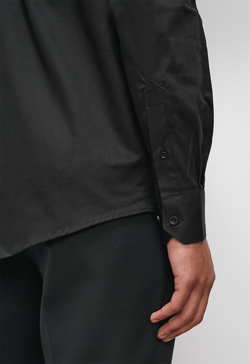 Superbalist - Slim fit cotton sateen stretch shirt - black