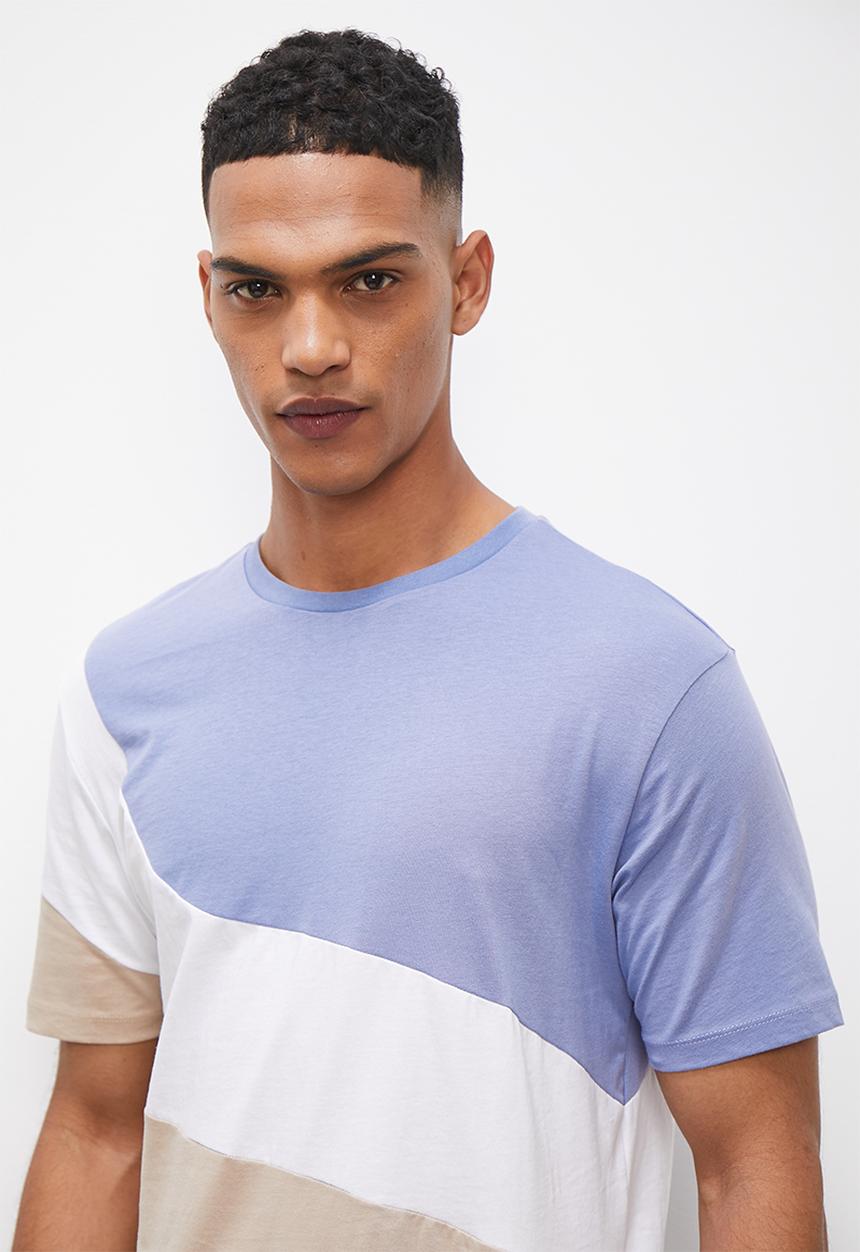Superbalist - Retro blu blocked tee - blue