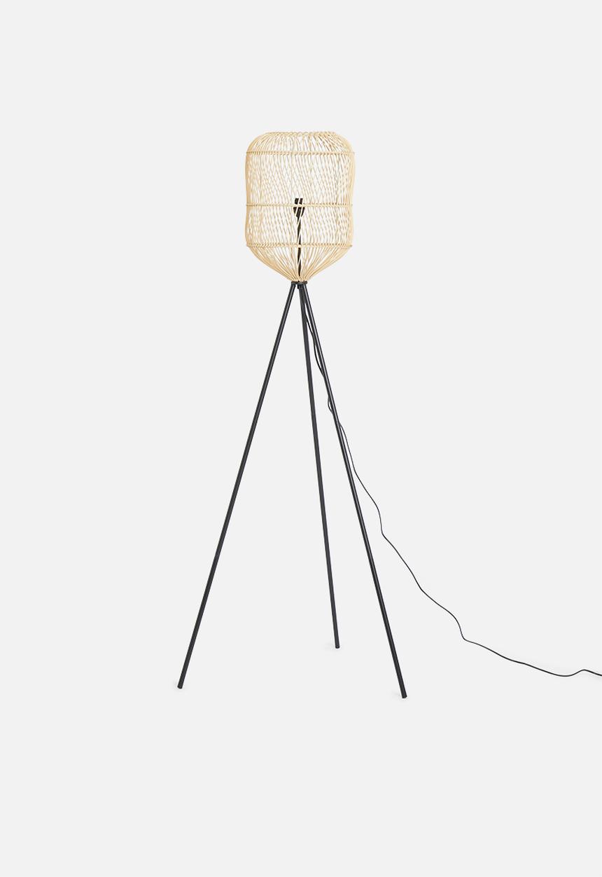 Sixth Floor - Finley floor lamp - black & natural