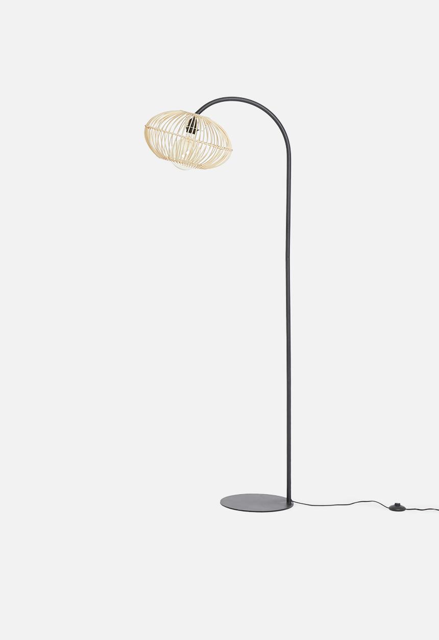 Sixth Floor - Wyatt floor lamp - black & natural