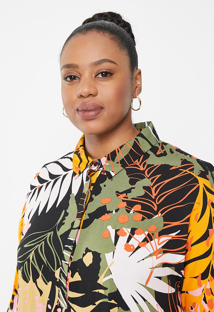 AMANDA LAIRD CHERRY - Plus nhlole dress -  multi-colour abstract leaf