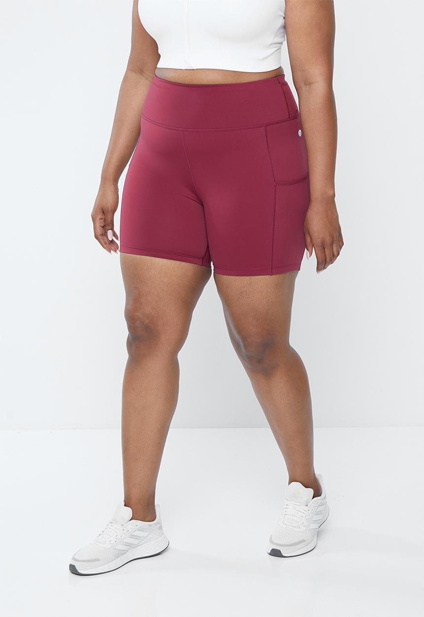 Cotton On - Curve active smoothing explorer bike short - red plum