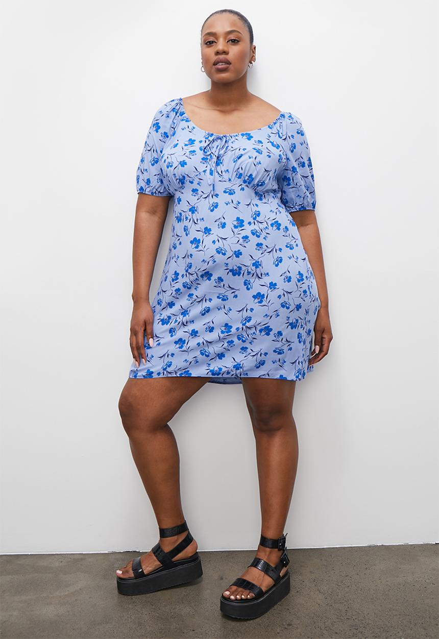 Blake - A-line mini dress - blue floral
