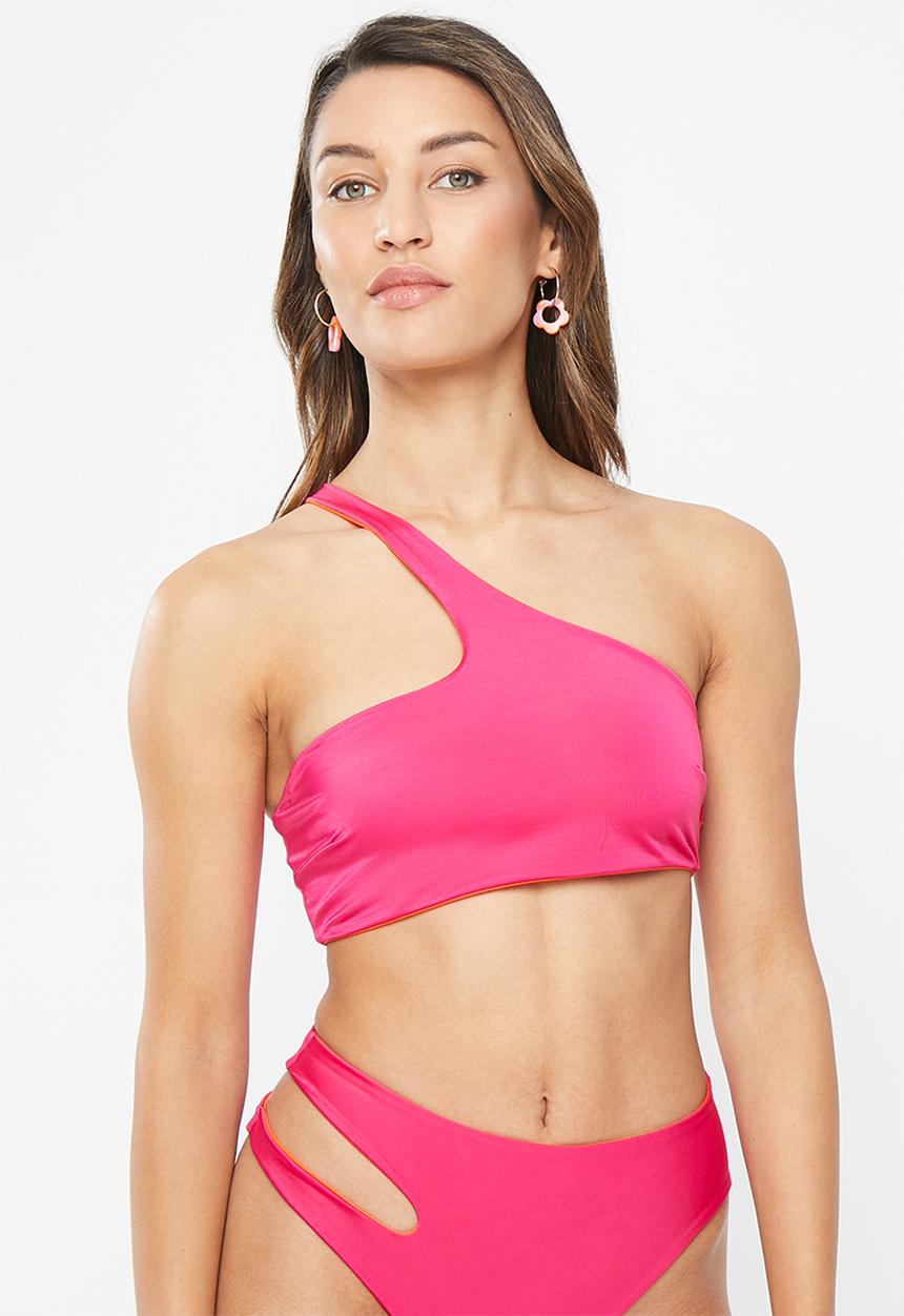 DORINA - Muani bikini top - pink & orange 