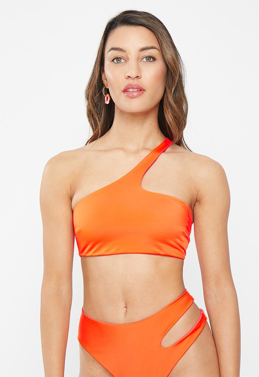 DORINA - Muani bikini top - pink & orange 